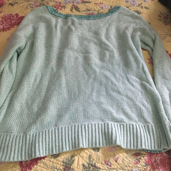 American Eagle Outfitters Two-toned Aqua Sweater in Medium - Picture 5 of 6